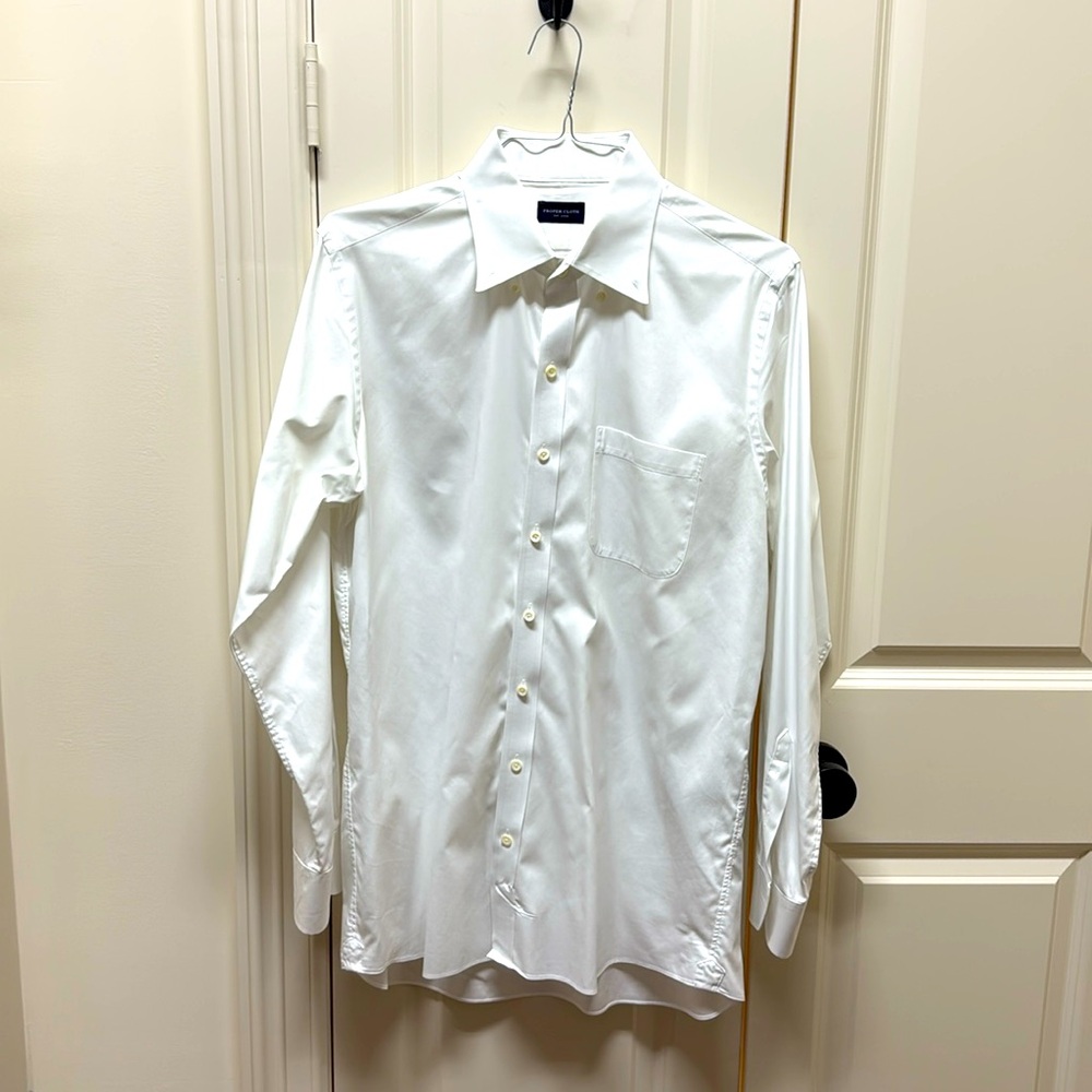 Proper Cloth Men's White Dress Shirt - Picture 2 of 4